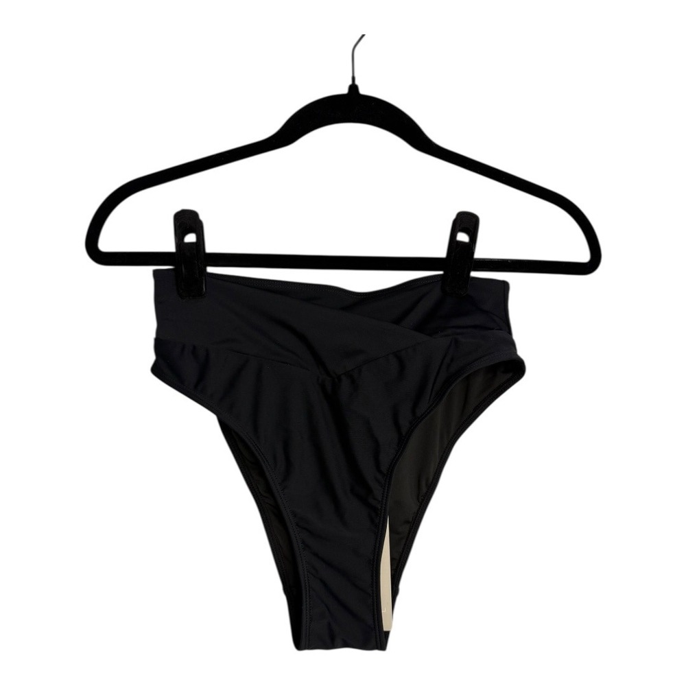 Halara Crossover Bikini Bottom in Black Small NEW - Picture 5 of 9